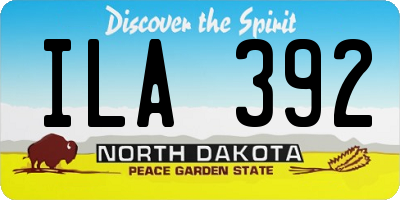 ND license plate ILA392