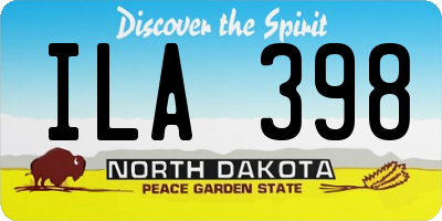 ND license plate ILA398