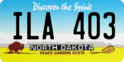 ND license plate ILA403