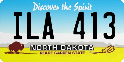 ND license plate ILA413
