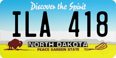 ND license plate ILA418