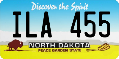 ND license plate ILA455