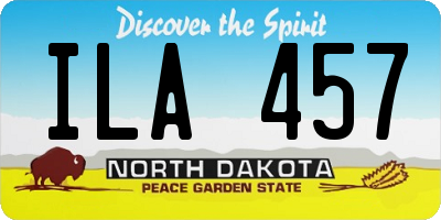 ND license plate ILA457