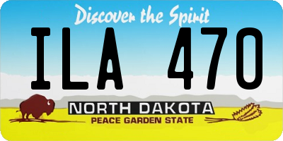 ND license plate ILA470