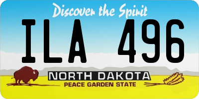 ND license plate ILA496