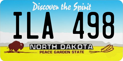 ND license plate ILA498