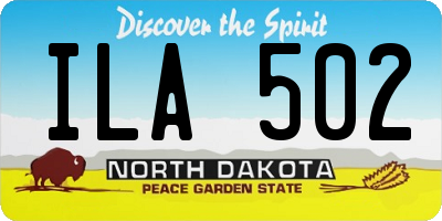 ND license plate ILA502