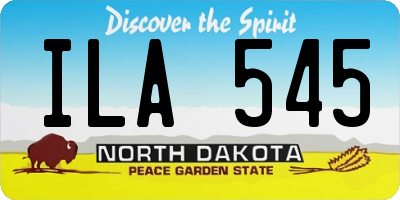 ND license plate ILA545