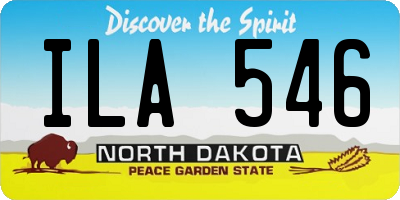 ND license plate ILA546