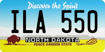 ND license plate ILA550