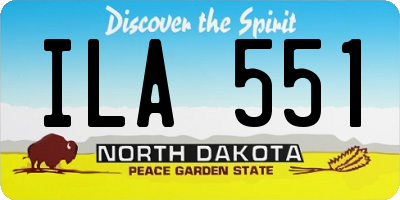ND license plate ILA551