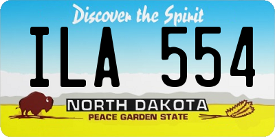 ND license plate ILA554