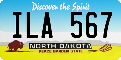 ND license plate ILA567