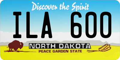 ND license plate ILA600