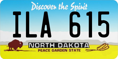 ND license plate ILA615