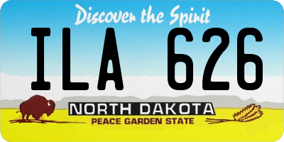 ND license plate ILA626
