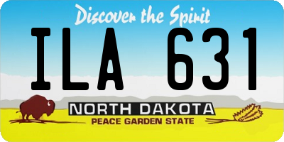 ND license plate ILA631