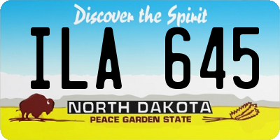 ND license plate ILA645