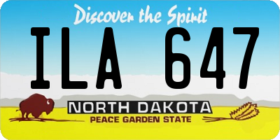 ND license plate ILA647