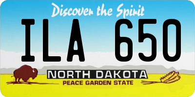 ND license plate ILA650