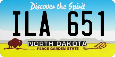 ND license plate ILA651