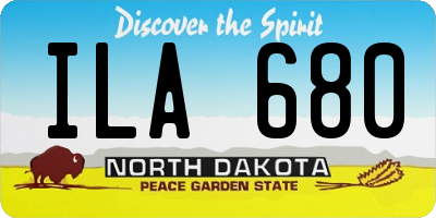 ND license plate ILA680