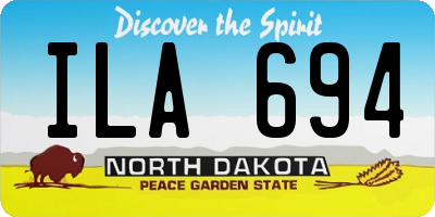 ND license plate ILA694