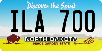 ND license plate ILA700