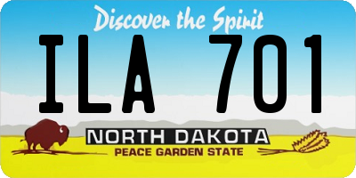 ND license plate ILA701