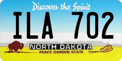 ND license plate ILA702