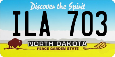 ND license plate ILA703