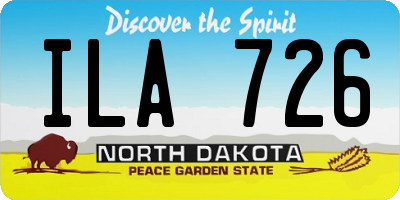 ND license plate ILA726