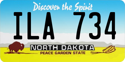 ND license plate ILA734
