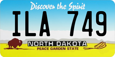ND license plate ILA749