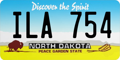 ND license plate ILA754