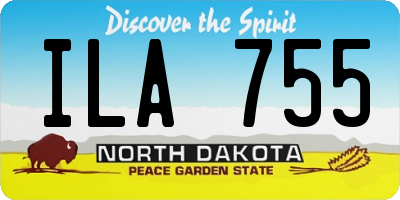 ND license plate ILA755