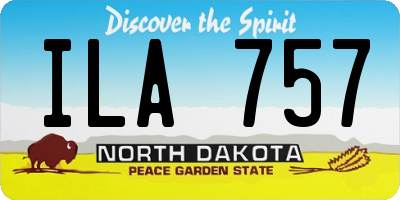 ND license plate ILA757