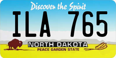 ND license plate ILA765