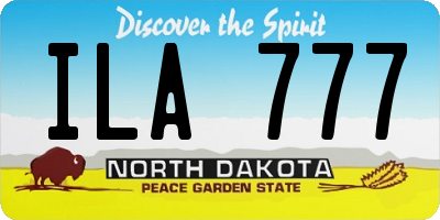 ND license plate ILA777