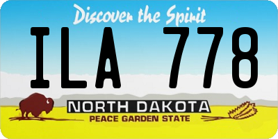 ND license plate ILA778