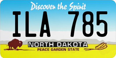 ND license plate ILA785
