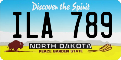 ND license plate ILA789