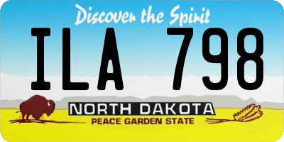 ND license plate ILA798