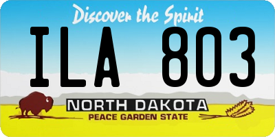 ND license plate ILA803