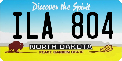 ND license plate ILA804