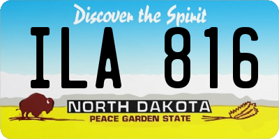 ND license plate ILA816