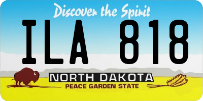 ND license plate ILA818