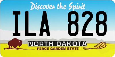 ND license plate ILA828