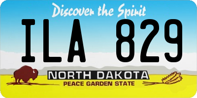 ND license plate ILA829