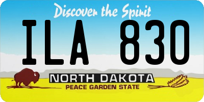 ND license plate ILA830